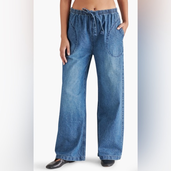 Steve Madden Wide Leg Pull-On Jeans - Picture 1 of 4